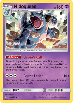 Nidoqueen z edície Team Up, karta č.56