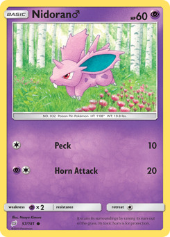 Nidoran ♂ z edície Team Up, karta č.57