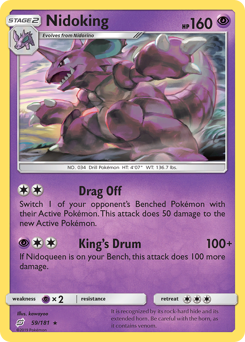 Nidoking z edície Team Up, karta č.59