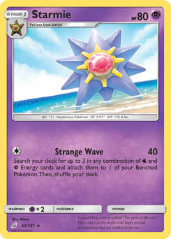 Starmie z edície Team Up, karta č.65