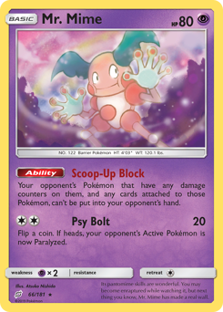 Mr. Mime z edície Team Up, karta č.66
