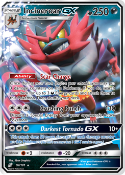 Incineroar-GX z edície Team Up, karta č.97