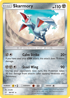 Skarmory z edície Team Up, karta č.98