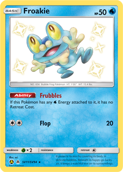 Froakie z edície Hidden Fates Shiny Vault, karta č.SV11
