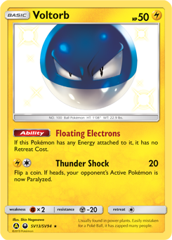 Voltorb z edície Hidden Fates Shiny Vault, karta č.SV13