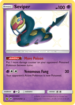 Seviper z edície Hidden Fates Shiny Vault, karta č.SV15