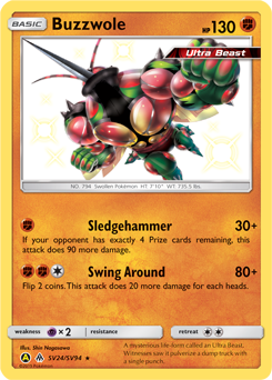 Buzzwole z edície Hidden Fates Shiny Vault, karta č.SV24