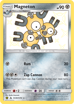 Magneton z edície Hidden Fates Shiny Vault, karta č.SV28