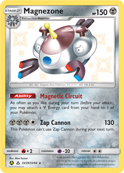 Magnezone z edície Hidden Fates Shiny Vault, karta č.SV29
