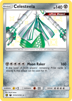 Celesteela z edície Hidden Fates Shiny Vault, karta č.SV32