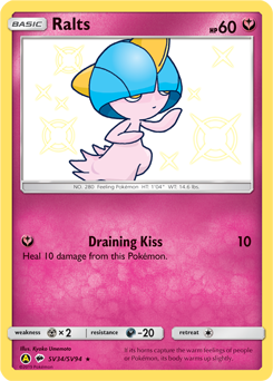 Ralts z edície Hidden Fates Shiny Vault, karta č.SV34