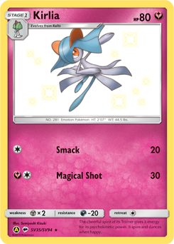 Kirlia z edície Hidden Fates Shiny Vault, karta č.SV35