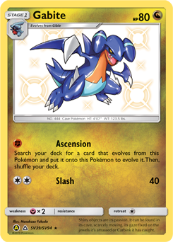Gabite z edície Hidden Fates Shiny Vault, karta č.SV39