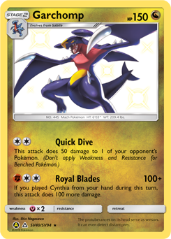 Garchomp z edície Hidden Fates Shiny Vault, karta č.SV40