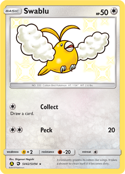 Swablu z edície Hidden Fates Shiny Vault, karta č.SV42