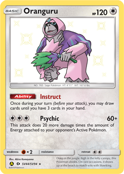 Oranguru z edície Hidden Fates Shiny Vault, karta č.SV44