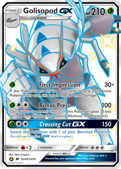 Golisopod-GX z edície Hidden Fates Shiny Vault, karta č.SV48
