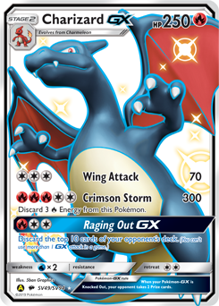 Charizard-GX z edície Hidden Fates Shiny Vault, karta č.SV49