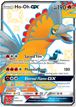 Ho-Oh-GX z edície Hidden Fates Shiny Vault, karta č.SV50