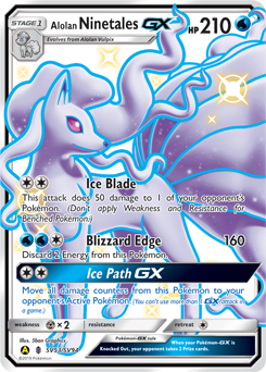 Alolan Ninetales-GX z edície Hidden Fates Shiny Vault, karta č.SV53