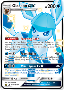 Glaceon-GX z edície Hidden Fates Shiny Vault, karta č.SV55