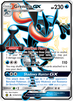 Greninja-GX z edície Hidden Fates Shiny Vault, karta č.SV56