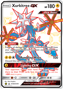 Xurkitree-GX z edície Hidden Fates Shiny Vault, karta č.SV58