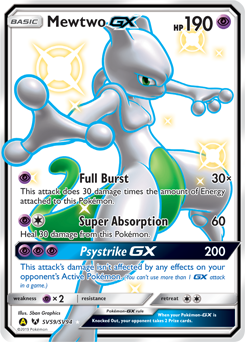 Mewtwo-GX z edície Hidden Fates Shiny Vault, karta č.SV59