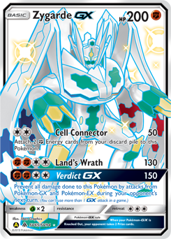 Zygarde-GX z edície Hidden Fates Shiny Vault, karta č.SV65