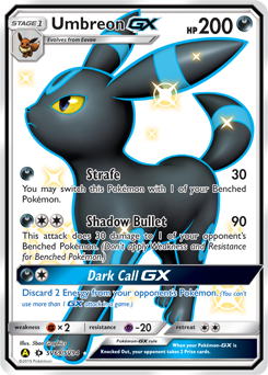 Umbreon-GX z edície Hidden Fates Shiny Vault, karta č.SV69