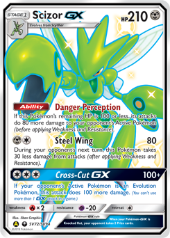Scizor-GX z edície Hidden Fates Shiny Vault, karta č.SV72