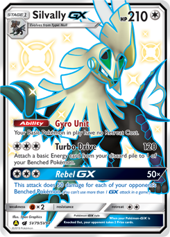 Silvally-GX z edície Hidden Fates Shiny Vault, karta č.SV79