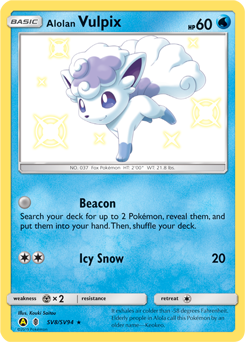 Alolan Vulpix z edície Hidden Fates Shiny Vault, karta č.SV8
