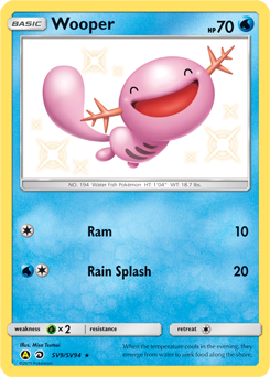 Wooper z edície Hidden Fates Shiny Vault, karta č.SV9