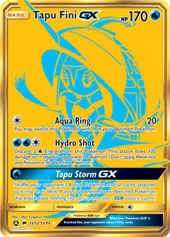Tapu Fini-GX z edície Hidden Fates Shiny Vault, karta č.SV92