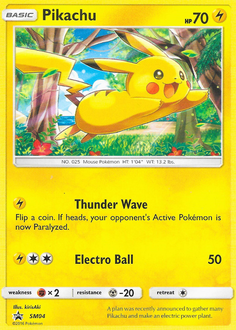 Pikachu z edície SM Black Star Promos, karta č.SM04