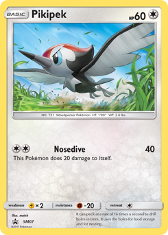 Pikipek z edície SM Black Star Promos, karta č.SM07