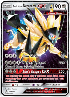 Dusk Mane Necrozma-GX z edície SM Black Star Promos, karta č.SM102