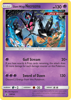 Dawn Wings Necrozma z edície SM Black Star Promos, karta č.SM106