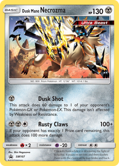 Dusk Mane Necrozma z edície SM Black Star Promos, karta č.SM107