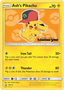 Ash's Pikachu z edície SM Black Star Promos, karta č.SM110