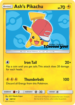 Ash's Pikachu z edície SM Black Star Promos, karta č.SM114