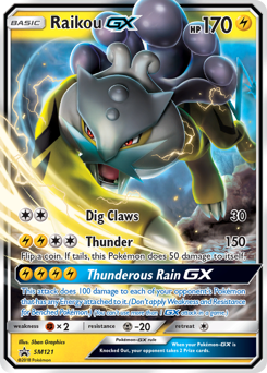 Raikou-GX z edície SM Black Star Promos, karta č.SM121