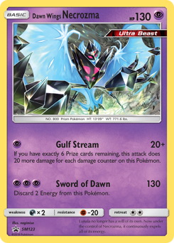 Dawn Wings Necrozma z edície SM Black Star Promos, karta č.SM123
