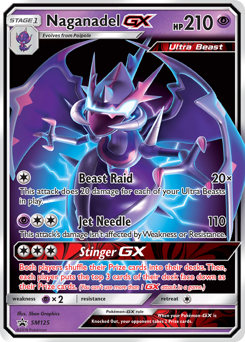 Naganadel-GX z edície SM Black Star Promos, karta č.SM125