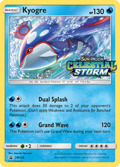 Kyogre z edície SM Black Star Promos, karta č.SM129