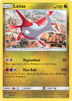 Latias z edície SM Black Star Promos, karta č.SM135