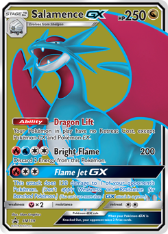 Salamence-GX z edície SM Black Star Promos, karta č.SM139