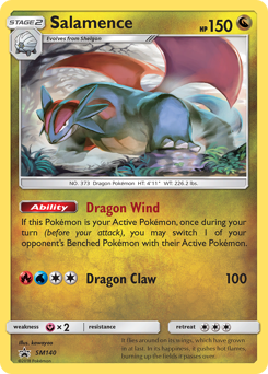 Salamence z edície SM Black Star Promos, karta č.SM140