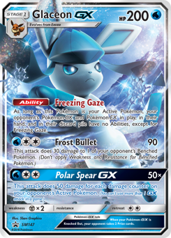 Glaceon-GX z edície SM Black Star Promos, karta č.SM147